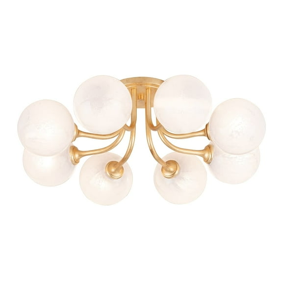 Corbett Lighting 332-08 Onyx 8 Light 25" Wide Semi-Flush Ceiling Fixture - Gold