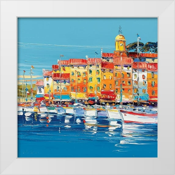 Corbiere 15x15 White Modern Wood Framed Museum Art Print Titled - Port de St Tropez