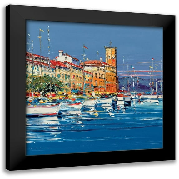 Corbiere 20x20 Black Modern Framed Museum Art Print Titled - Port de la Ciotat