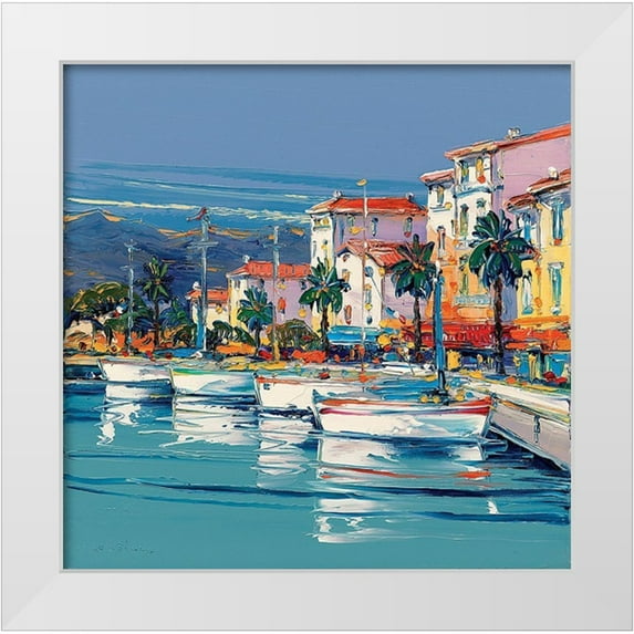Corbiere 20x20 White Modern Wood Framed Museum Art Print Titled - Port de Calvi