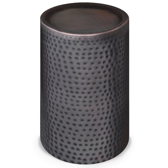 Corbin 16 inch Wide Metal Side Table in Hammered Antique Copper