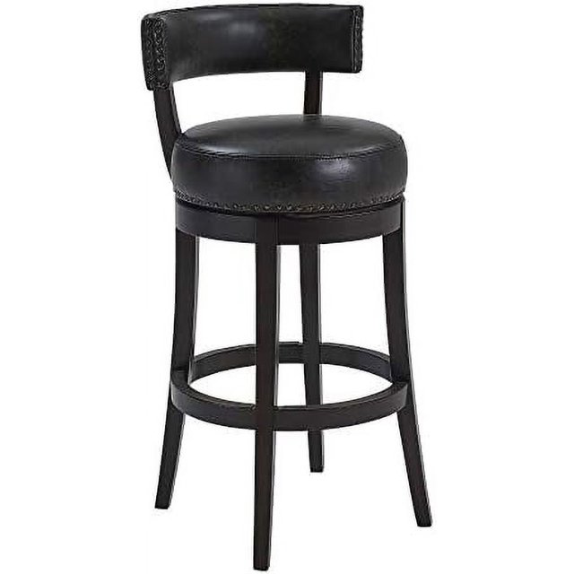 Corbin 26" Counter Height Swivel Onyx Faux Leather and American Grey