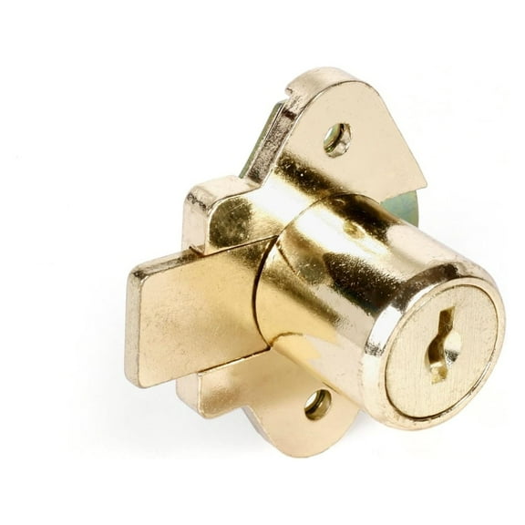 Corbin Cabinet Lock 02067-US4-KD Deadbolt Drawer Lock - 7/8" Cylinder, Brass Finish, Keyed Different - Disc Cylinder Lock for Cabinets & Drawers
