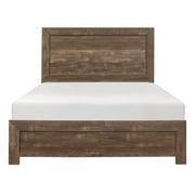 Corbin Collection Rustic Brown Queen Panel Bed with Subtle Framing
