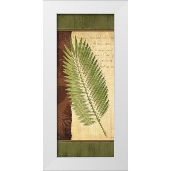 Corbin, Delphine 10x18 White Modern Wood Framed Museum Art Print Titled - Palm Tropic Panel III