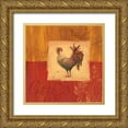 thumbnail image 1 of Corbin, Delphine 12x12 Gold Ornate Wood Framed with Double Matting Museum Art Print Titled - Cocorico II, 1 of 4