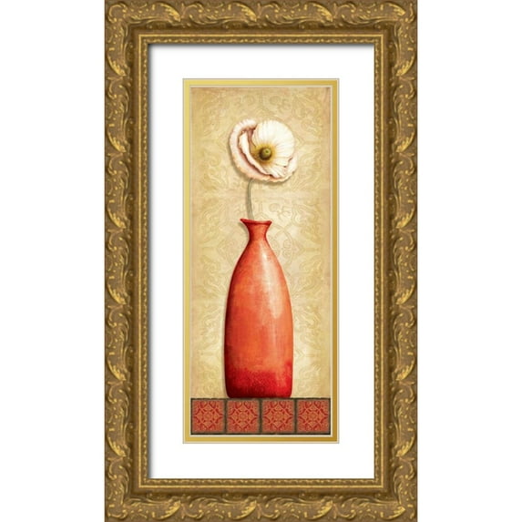 Corbin, Delphine 12x24 Gold Ornate Wood Framed with Double Matting Museum Art Print Titled - Asian Red I