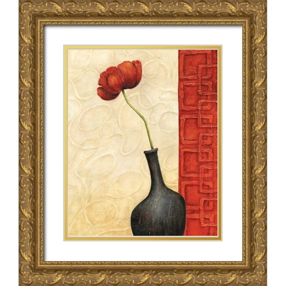 Corbin, Delphine 15x18 Gold Ornate Wood Framed with Double Matting Museum Art Print Titled - Rouge II