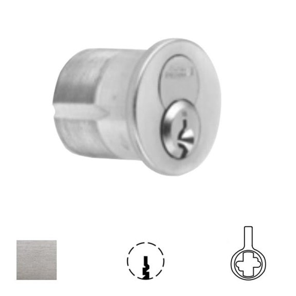 Corbin Russwin CR1080-114-A04-6-59A2-626 1.25 in. DL4000 Deadlock A04 Cam 6-Pin 59A2 Keyway 0-Bitted 1080 Series IC Mortise Cylinder - 626 Satin Chrome