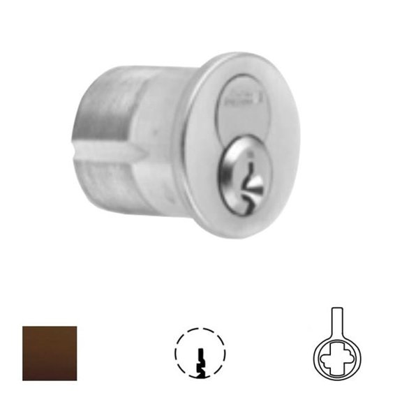 Corbin Russwin CR1080-114-A04-6-59B2-613 1.25 in. DL4000 Deadlock A04 Cam 6-Pin 59B2 Keyway 0-Bitted 1080 Series IC Mortise Cylinder - 613 Oil Rubbed Dark Bronze