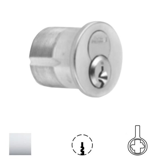 Corbin Russwin CR1080-114-A04-6-59C1-625 1.25 in. DL4000 Deadlock A04 Cam 6-Pin 59C1 Keyway 0-Bitted 1080 Series IC Mortise Cylinder - 625 Bright Polished Chrome