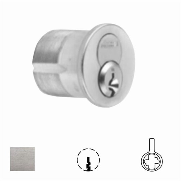 Corbin Russwin CR1080-112-A04-6-59A2-626 1.5 in. DL4000 Deadlock A04 Cam 6-Pin 59A2 Keyway 0-Bitted 1080 Series IC Mortise Cylinder - 626 Satin Chrome