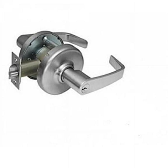 Corbin Russwin CL3155NZD626 Zinc Newport Lever & D Rose Single Cylinder Classroom Grade 1 Vandal Resistant Cylindrical Lever Lock L4 Keyway, Satin Chrome