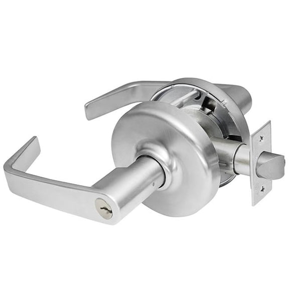 Corbin Russwin CL3855NZD626 Zinc Newport Lever & D Rose Single Cylinder Classroom Grade 2 Standard Duty Lever Lock L4 Keyway, Satin Chrome