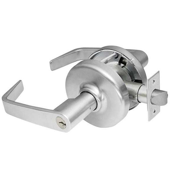 Corbin Russwin CL3857NZD626 Zinc Newport Lever & D Rose Single Cylinder Storeroom Grade 2 Standard Duty Lever Lock L4 Keyway, Satin Chrome