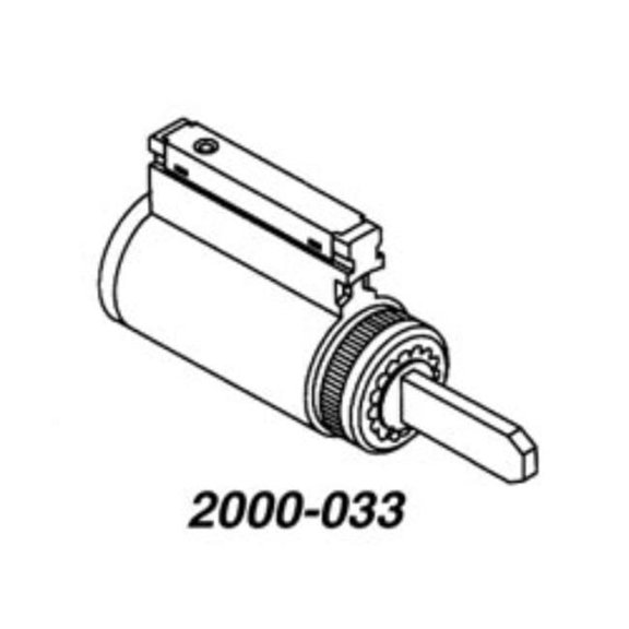 Corbin Russwin CR2000-033-6-27A1-626 6-Pin 27A1 Keyway 0-Bitted CL3300-CL3500-CL3800 Series Key-in-Lever Cylinder - 626 Satin Chrome