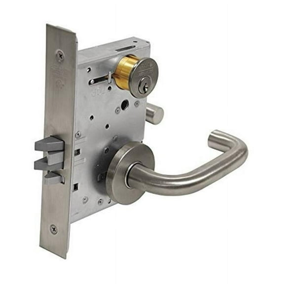Corbin Russwin ML2057LWA626 Single Cylinder Storeroom Mortise Lock with Wrought Lustra Lever & A Rose L4 Keyway, Satin Chrome