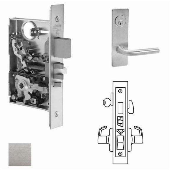 Corbin Russwin ML2067-RWM-626 ML2067 Mortise Apartment with RW-Regis Lever Lockset - M Escutcheon - L4 Keyway - 626 Satin Chrome