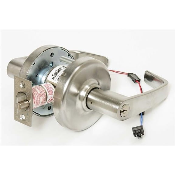 Corbin Russwin CL33905NZD62612AD Zinc Newport Lever & D Rose Electrified Fail Secure Grade 1 Extra Heavy Duty Cylindrical Lever Lock L4 Keyway with 12V AC-DC, Satin Chrome