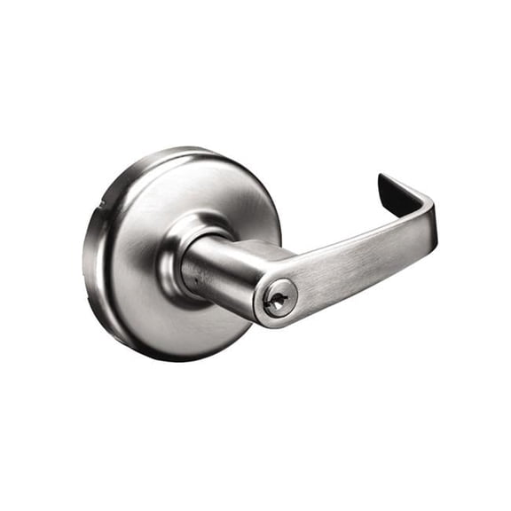 Corbin Russwin Zinc Newport Lever & D Rose Electrified Fail Secure Grade 1 Extra Heavy Duty Cylindrical Lever Lock L4 Keyway with 24V AC-DC, Satin Chrome