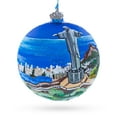 thumbnail image 1 of Corcovado Christ the Redeemer, Rio de Janeiro, Brazil Glass Christmas Ornament 4 Inches, 1 of 5