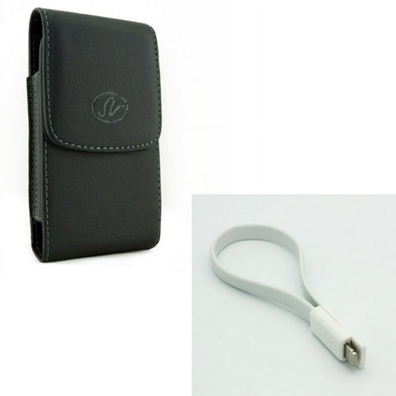 Cord Charger Short USB Cable w Holster Leather Case Belt Clip M1Y for iPhone XS Max XR 8 PLUS 7 Plus 6S Plus 11 Pro Max 6 Plus