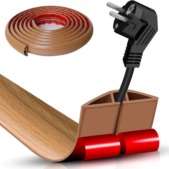 Cord Concealment Channel With Abrasion Resistant PVC Floor Wire Cover SelfStick