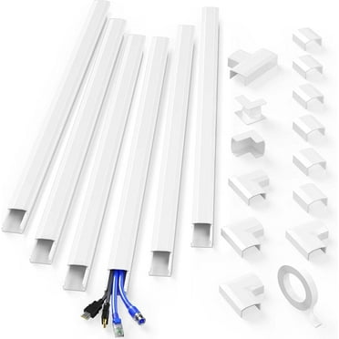 Cord Cover, DELAMU 94.5" Cord Hider for Wall Mounted TV, Hide TV Wires on Wall, White