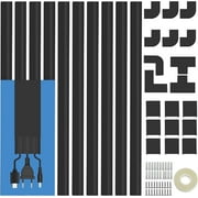 Cord Cover Raceway Kit - 157" Cable Concealer, Wire Hider for TV Wall Mounting and Wire Management, Black