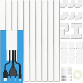 Cord Cover Raceway Kit - 157" Paintable Cable Concealer, Wire Hider for TV Wall Mounting and Wire Management