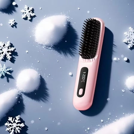 Cord-Free Straightening Comb - Rechargeable, Ceramic Heating & Negative Ion Technology for Easy Styling