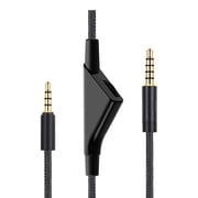 for Cord for G Pro X, G433 Headset Cable Braided Wire, 6.5 Feet/2.0 M Volume Control Cable Compatible with Logitech G Pro X/ G433 / G233 Gaming Headsets