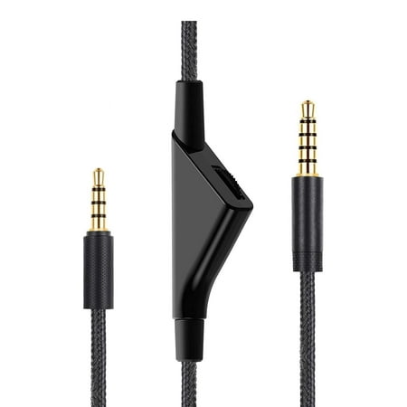 for Cord for G Pro X, G433 Headset Cable Braided Wire, 6.5 Feet/2.0 M Volume Control Cable Compatible with Logitech G Pro X/ G433 / G233 Gaming Headsets