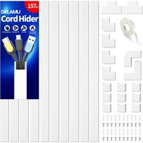 Cord Hider, LazySpin 157" Cable Cord Cover for TV on Wall, White