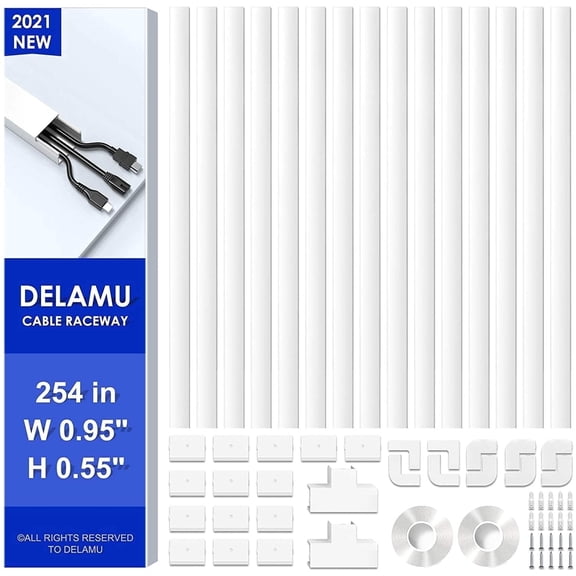 Cord Hider, LazySpin 254in Hide Cords Cables Wire Cover for Wall Mount TV, CC01-15 Pack, White