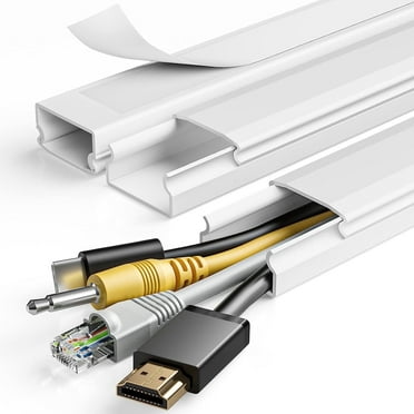 Cord Hider, Yecaye 47In Large Cable Wires Cord Cover for Wall Mount TV PVC, White