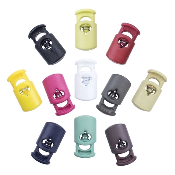 Cord Lock Clamp - (10 Pack, Magenta) - Heavy-Duty Industrial Plastic Single Hole Cord Toggle End