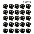 thumbnail image 1 of Cord Lock, Plastic Cord Lock End Toggle Double Hole Spring Stopper Fastener Slider Toggles Plastic Toggle Single Hole Spring Loaded Elastic Drawstring Rope Cord Locks Clip Black 25Pcs, 1 of 3
