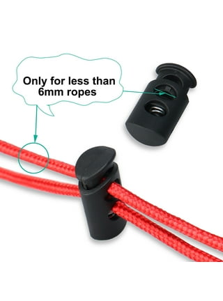 AQRINGO Plastic Cord Locks Upgraded Single Hole Spring Toggle Stopper Cord Stops Fastener Toggles for Shoelaces, Drawstrings, Paracord, Bags, Clothing