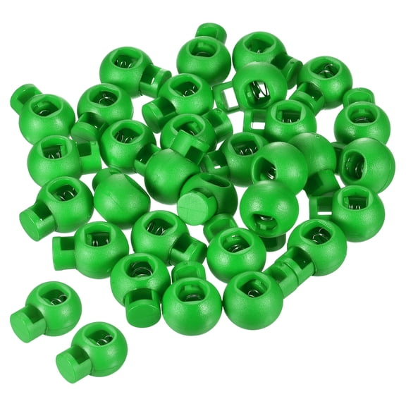 Cord Locks, Ball Spring Toggle Stopper for Drawstring Bag Shoelaces, Green 100 Pack