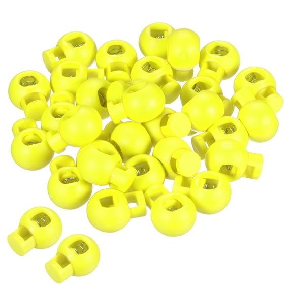 Cord Locks, Ball Spring Toggle Stopper for Drawstring Bag Shoelaces, Yellow 30 Pack