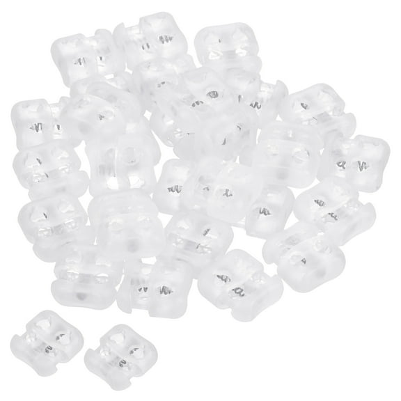 Cord Locks, Oval Spring Toggle Stopper for Drawstring Bag Shoelaces, Clear 30 Pack