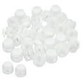 thumbnail image 1 of Cord Locks, Round Spring Toggle Stopper for Drawstring Bag Shoelaces, Clear White 100 Pack, 1 of 5