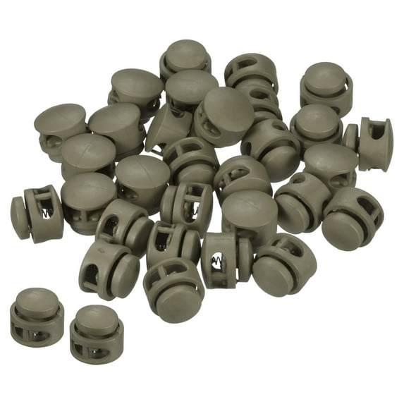 Cord Locks, Round Spring Toggle Stopper for Drawstring Bag Shoelaces, Olive Drab 100 Pack