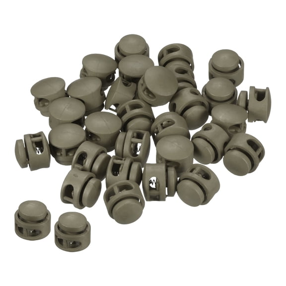 Cord Locks, Round Spring Toggle Stopper for Drawstring Bag Shoelaces, Olive Drab 30 Pack