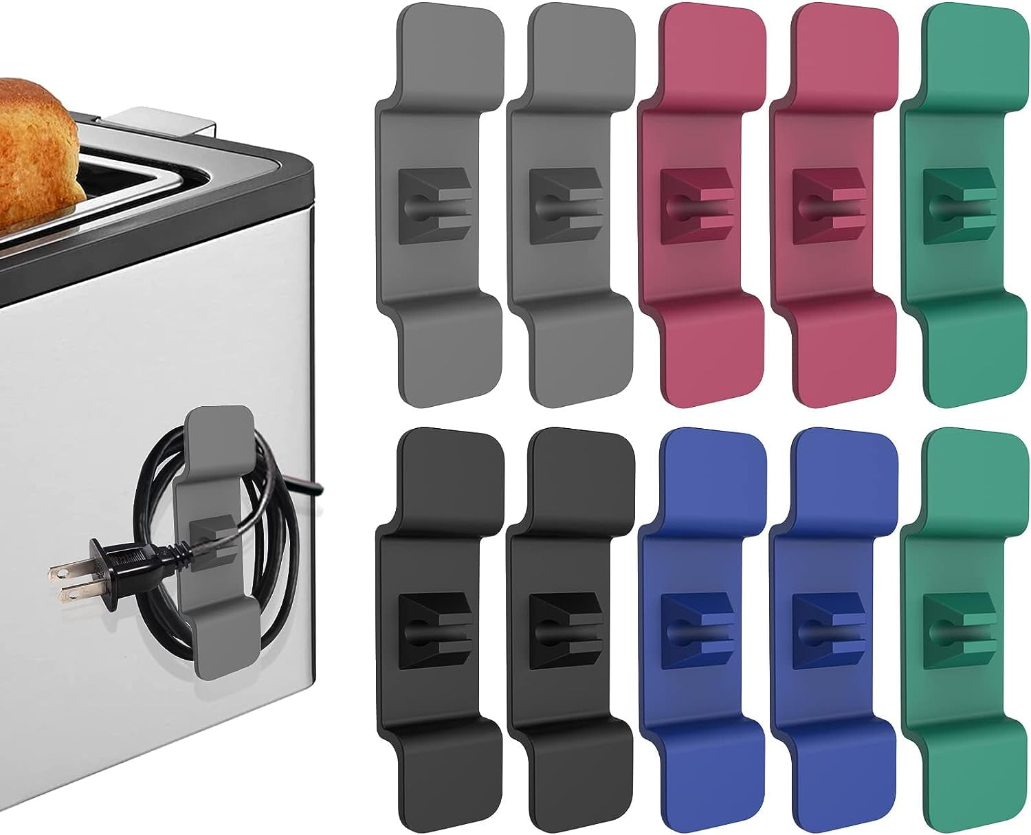 Cord Organiser for Kitchen Appliances, [10 Pcs] [5 Colours] Cord Winder