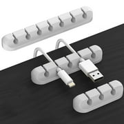 Cord Organizer, Adhesive Charger Cable Clips, Wire Holder Keeper Organizer, Charging USB Cable Management for Home Office Desk Phone Car Wall Desktop Nightstand - Grey