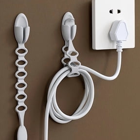 Cord Organizer for Appliances, Silicone Cable Holder for Kitchen Counter, Plug Holder Wire Storage for Small Appliances, Home Cord Management, Housewarming Gift, Gray
