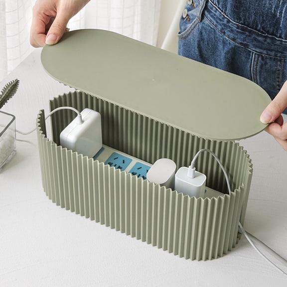 Cord Organizer Box Cable Management Box Large Cable Organizer Box Wires Cord Storage Power Cover Office Desktop for Holder Cable for Power Strips, Surge Protectors, Chargers
