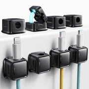 Cord Organizer Holder, 12 Pack Magnetic Desk Cable Clips Management, Hide Phone Charging Cable Keeper, Strong Adhesive Wire Charger Holder for Nightstand, Kitchen Appliances, Office Supplies